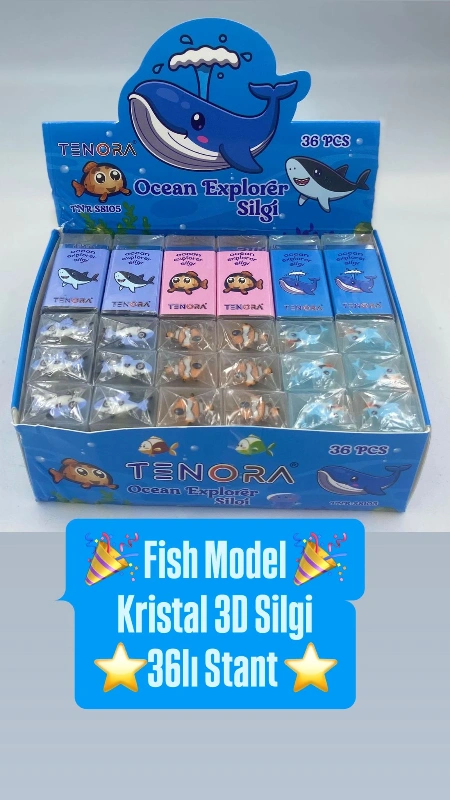 FİSH MODEL 3D SİLGİ / 36LI STANT